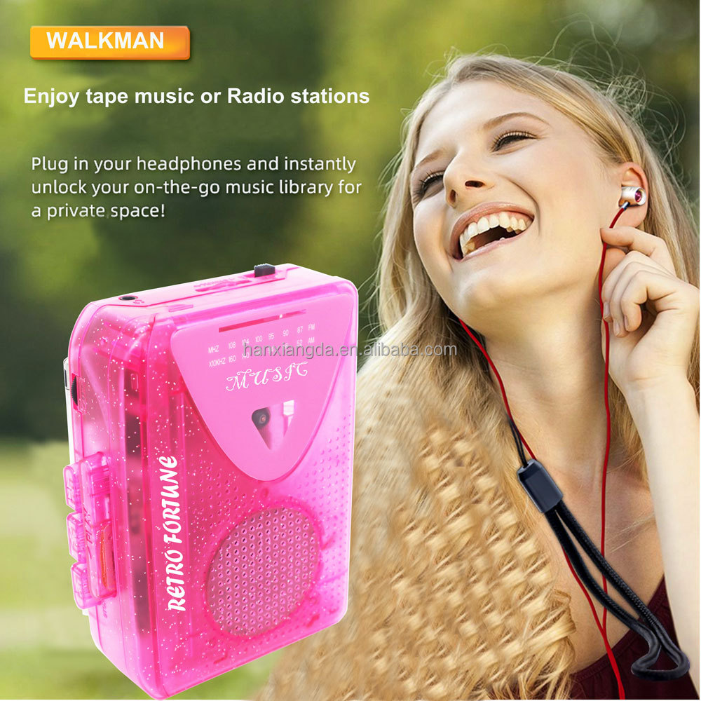 カセットプレーヤーポータブルカセットレコーダー透明オーディオmp3
