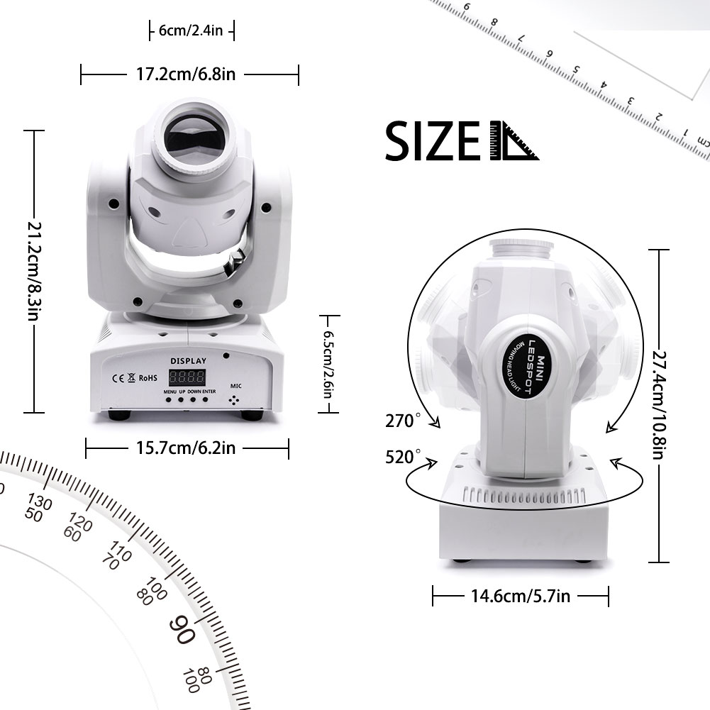 U`king 50W LED Stage Light - 8 Colors, 8 Patterns, 50000 Hours