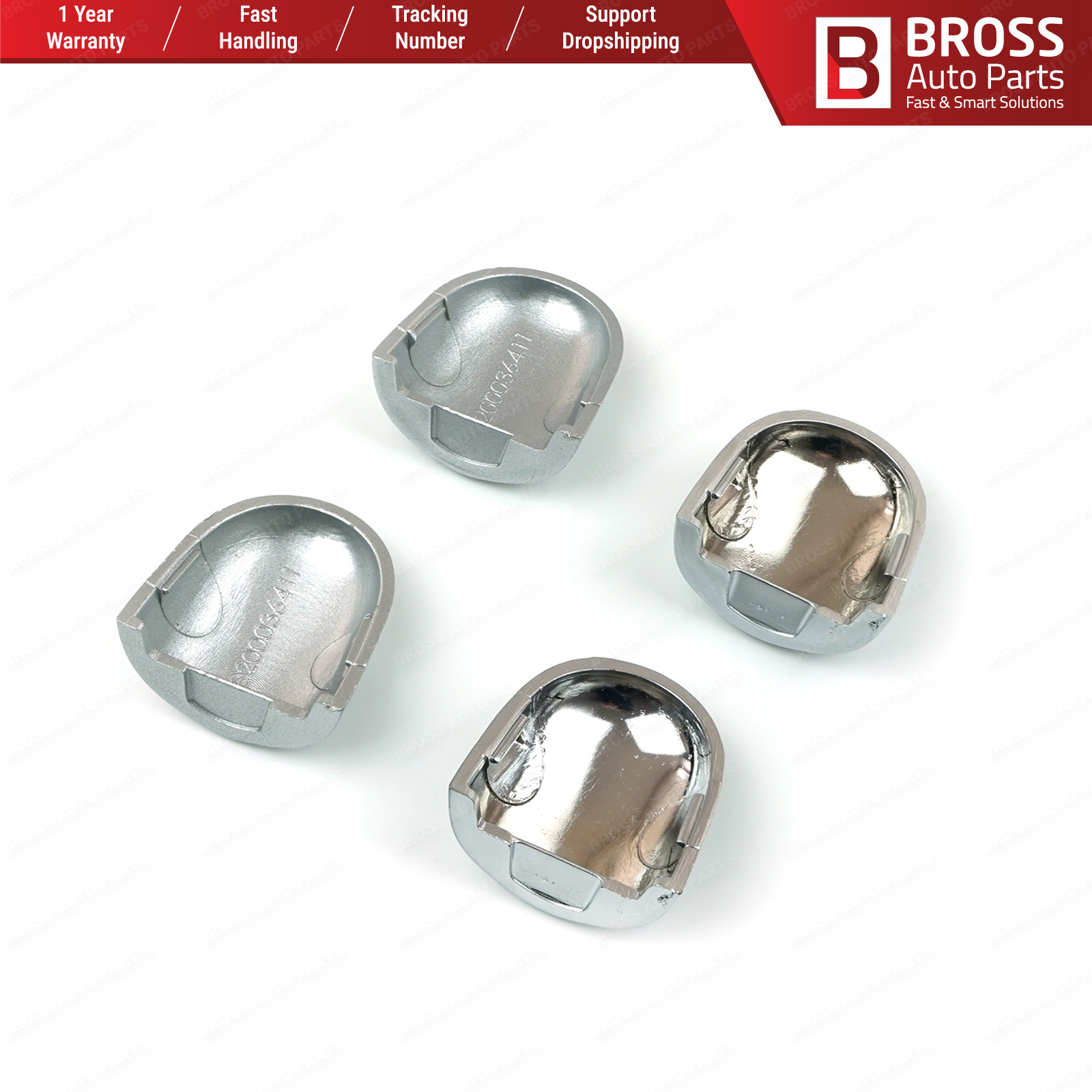 BDP576-2 Silver Door Handle Key Lock Cover Cap Set for Renault