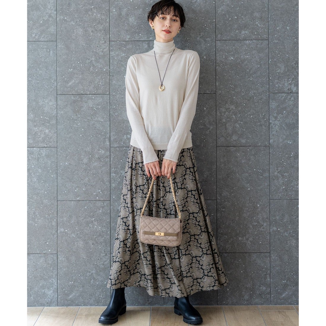 23区 スエード キルティング ショルダーバッグ （ブラウン系