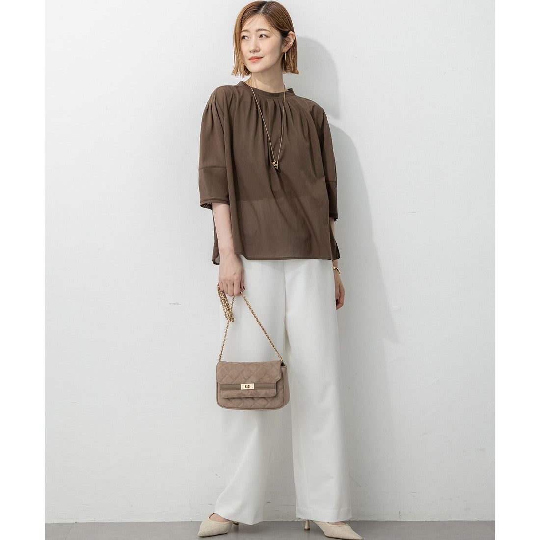 23区 スエード キルティング ショルダーバッグ （ブラウン系