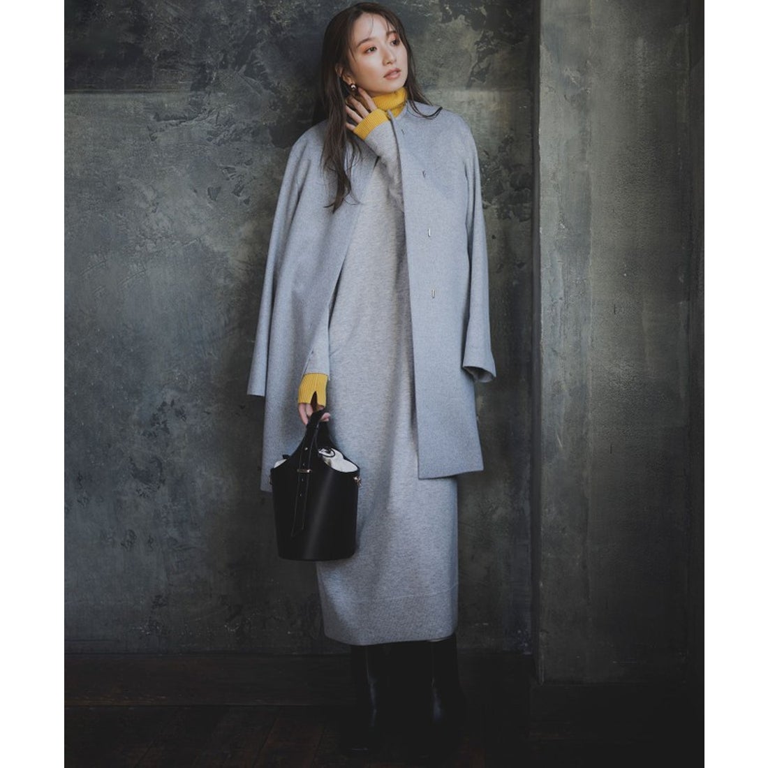 ニジュウサンク 23区 【洗える】ウールカシミヤ ニットワンピース