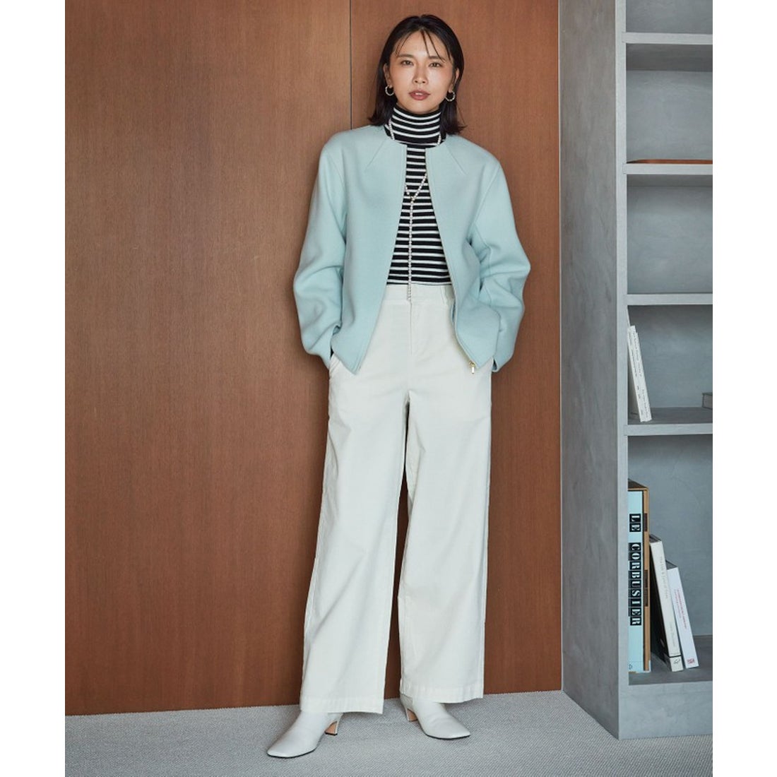 ニジュウサンク 23区 ウールリバー ショート ブルゾン （ライト