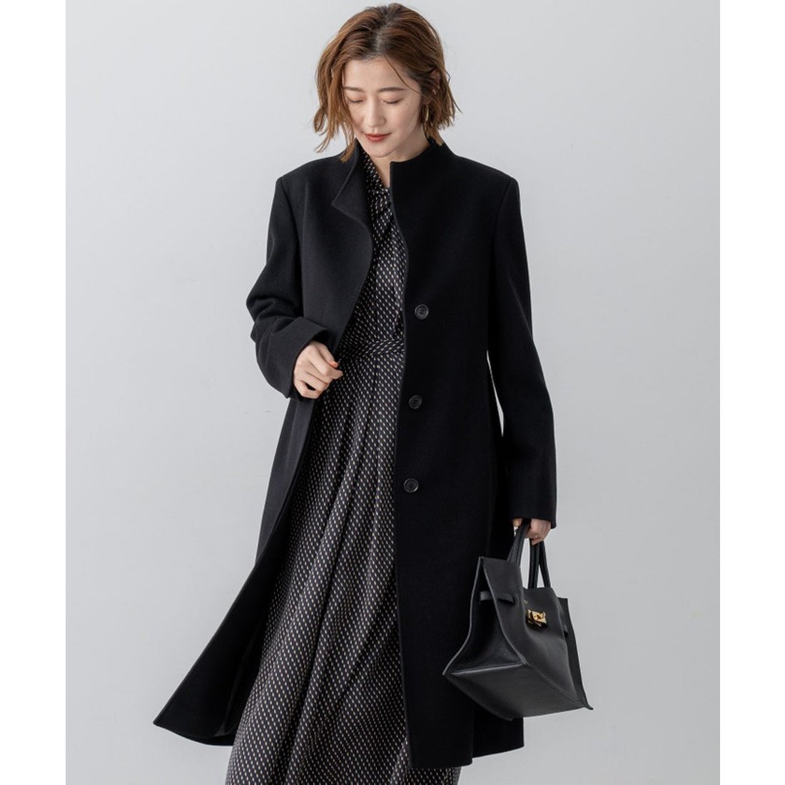 ニジュウサンク 23区 ウールカシミヤビーバー スタンドカラー コート