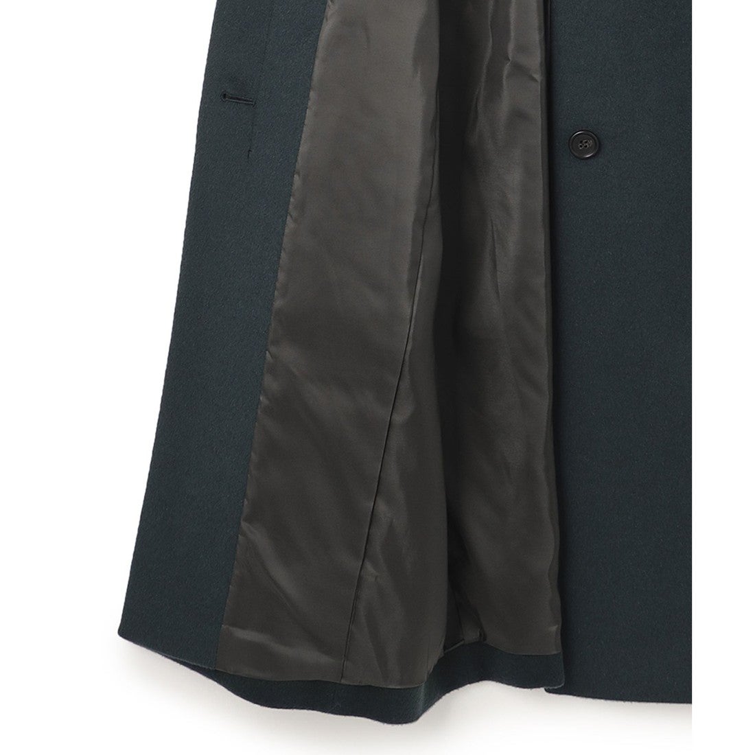 23区 ウールカシミヤビーバー ノーカラー コート （ダークグリーン系