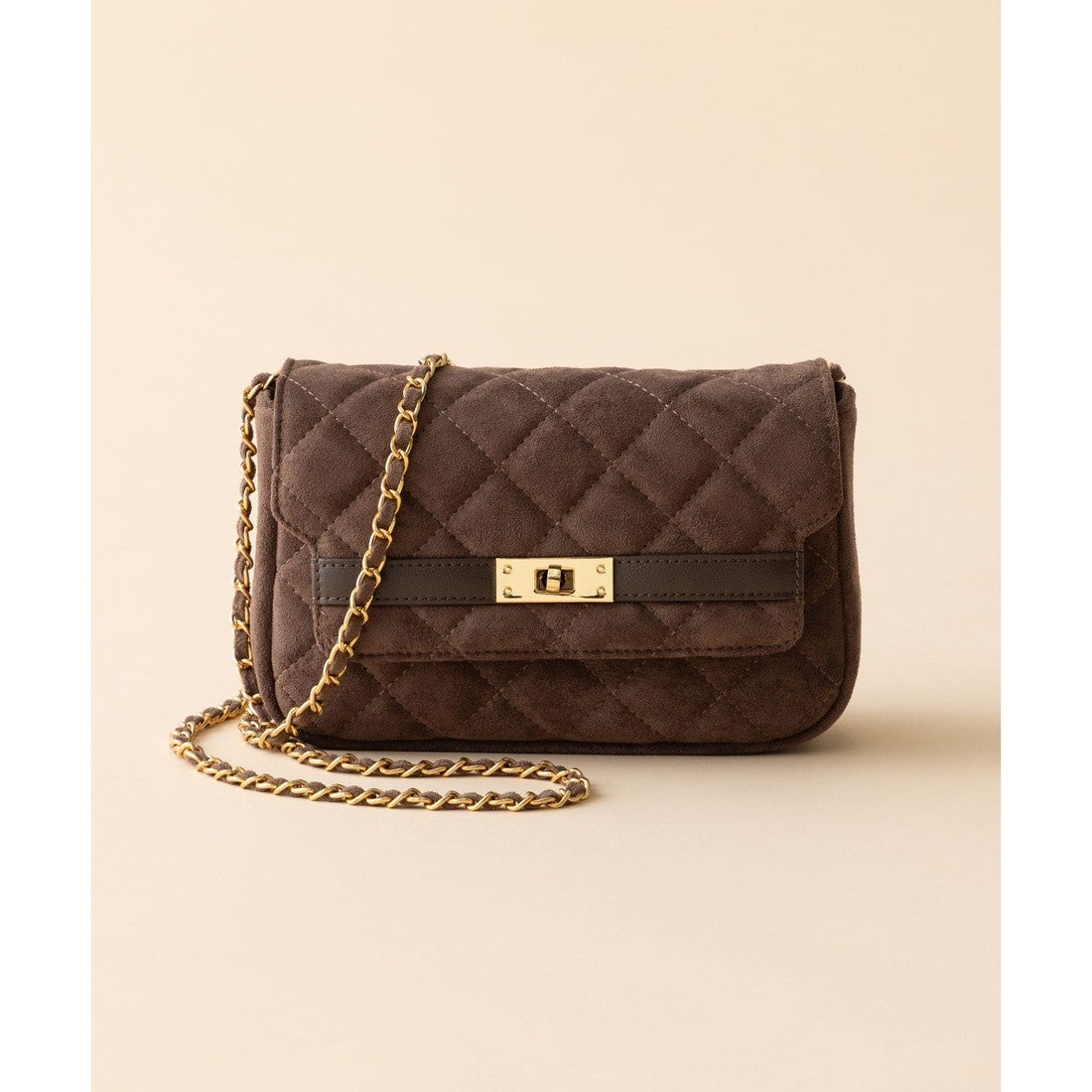 23区 スエード キルティング ショルダーバッグ （ブラウン系