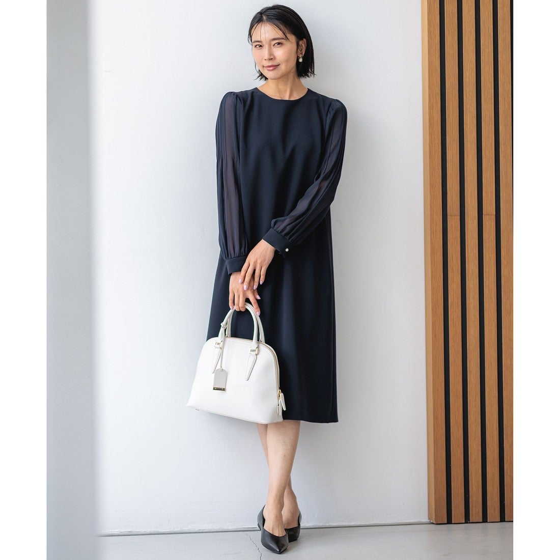 23区 【洗える】トリアセダブルジョーゼット シフォンスリーブ