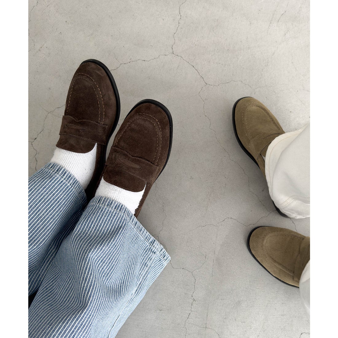 キャナルジーン CANAL JEAN El mar スウェードローファー （ブラウン