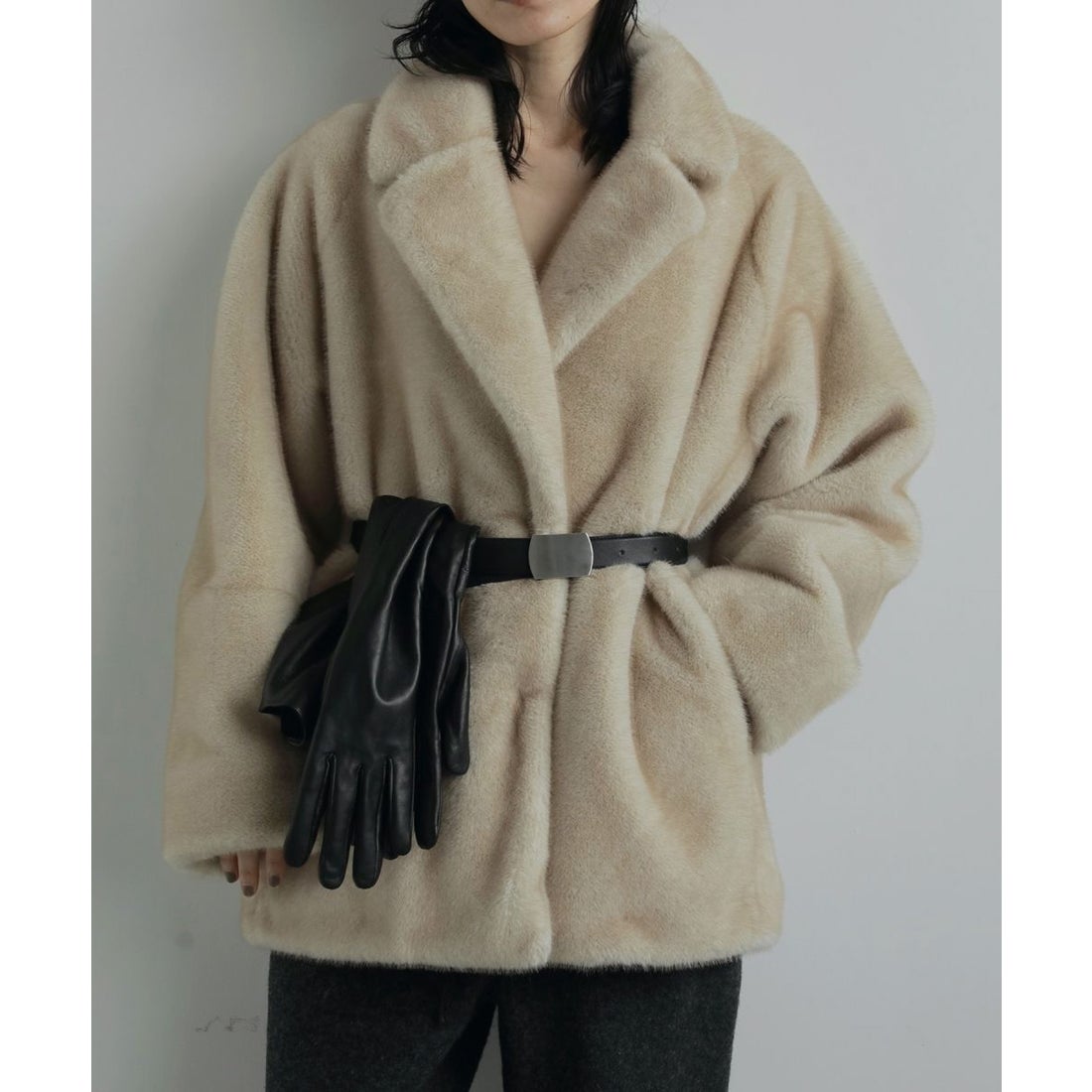 キャナルジーン CANAL JEAN anuke Eco Minkfur Jacket エコミンク