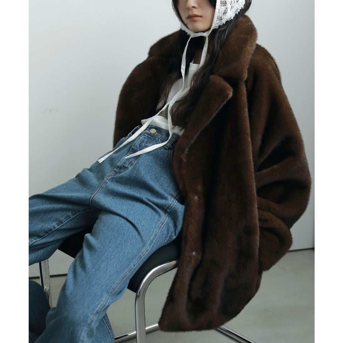 キャナルジーン CANAL JEAN anuke Eco Minkfur Jacket エコミンク