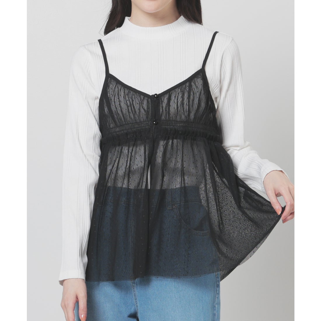 コルザ COLZA チュールキャミソール トップス キャミソール レイヤード