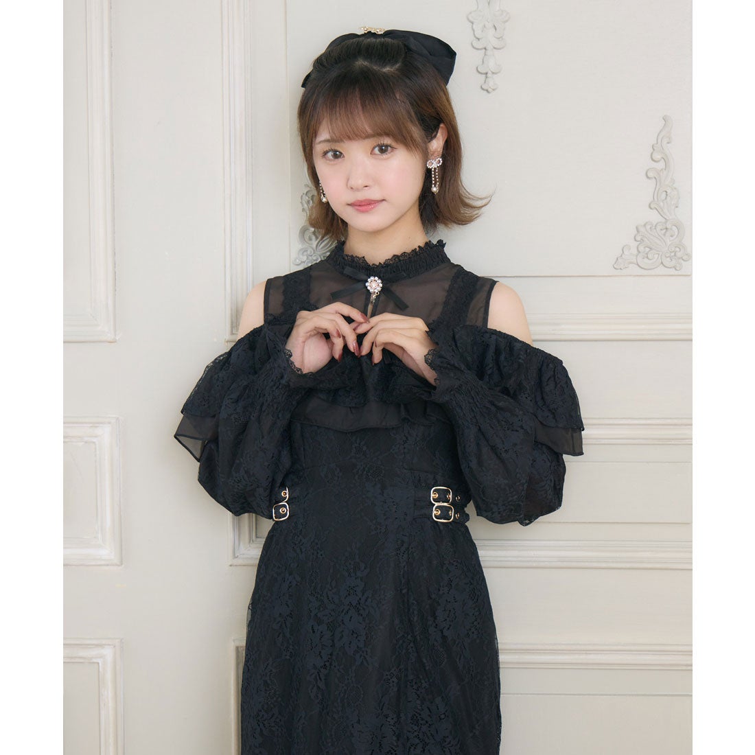 クチュールバイロジータ couture BY ROJITA 肩開き総レースワンピース