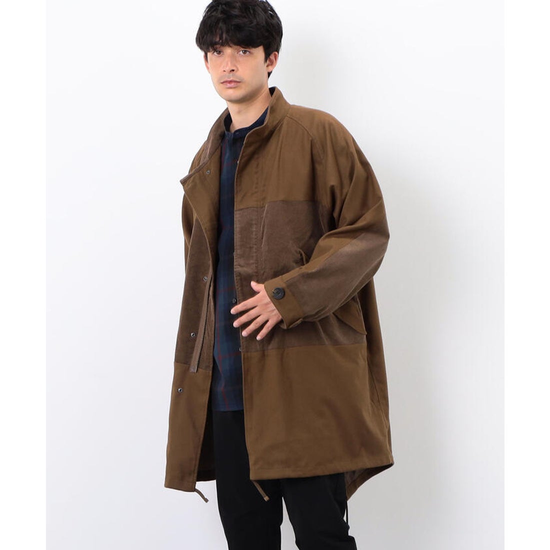 コムサコミューン COMME CA COMMUNE 切り替え モッズコート （キャメル