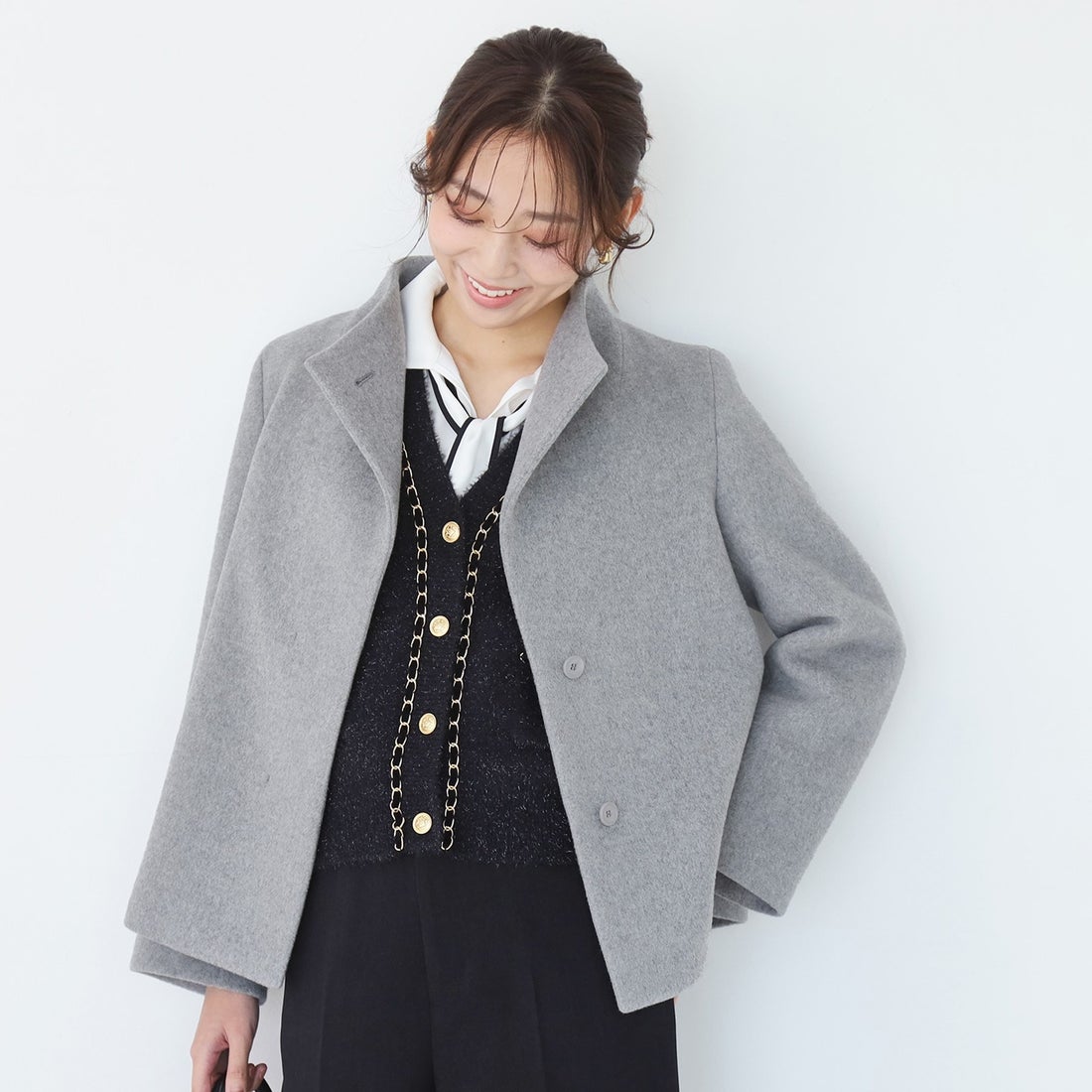 クードシャンス COUP DE CHANCE 【日本製】スタンドカラーのショート丈