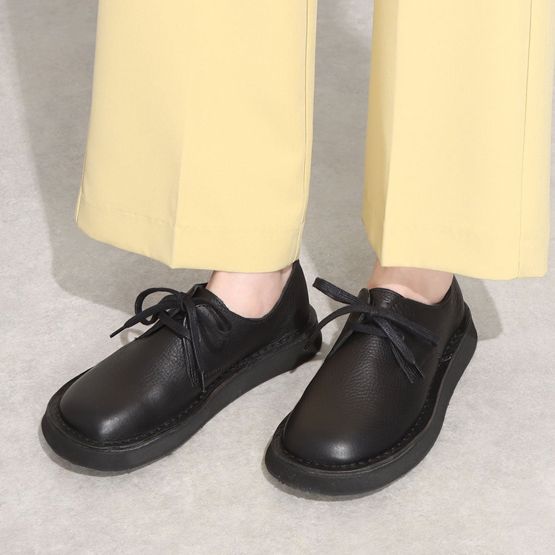 カンペール ブラック レザー レースアップシューズ 39ローファー