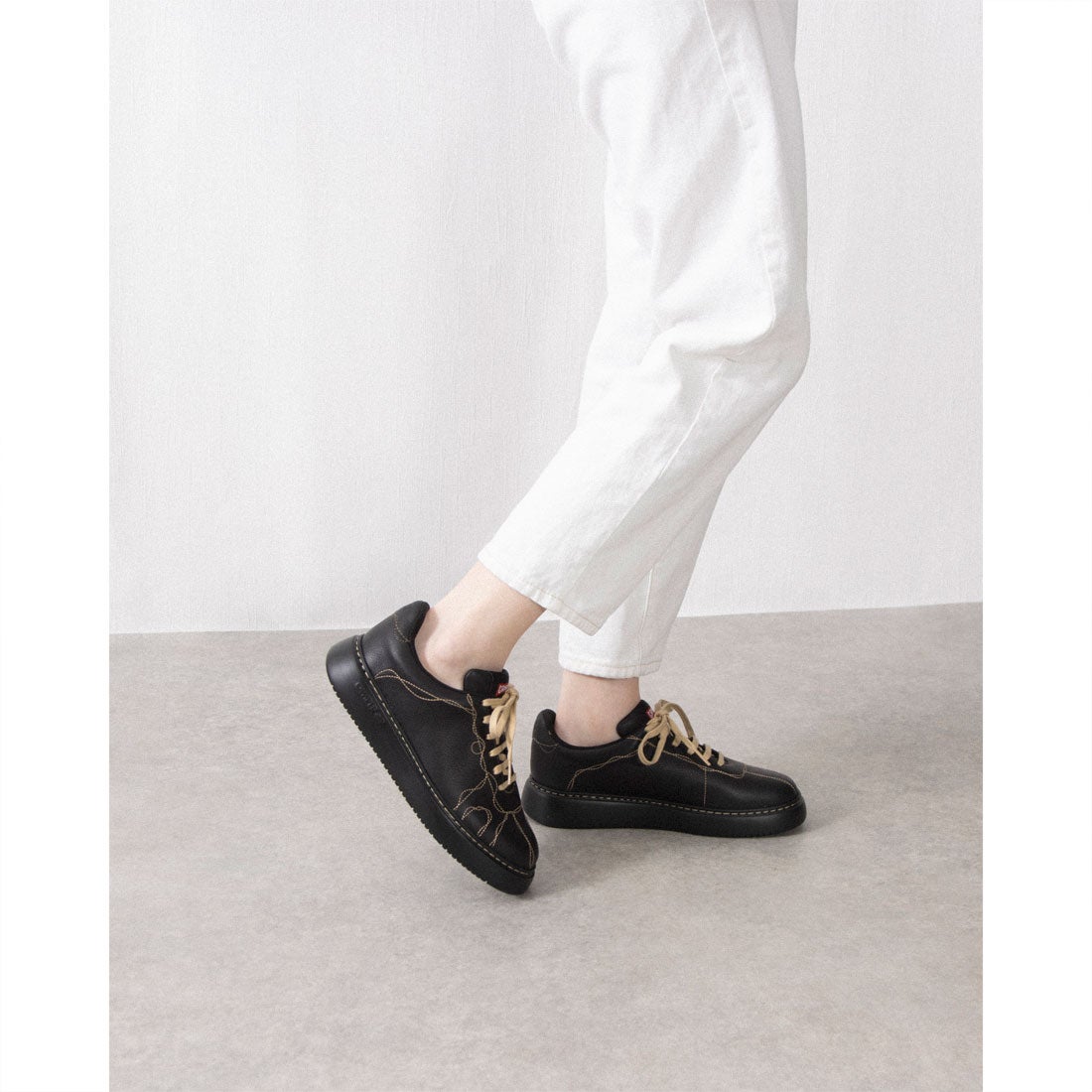 カンペール CAMPER TWINS / レザースニーカー （ブラック） -waja