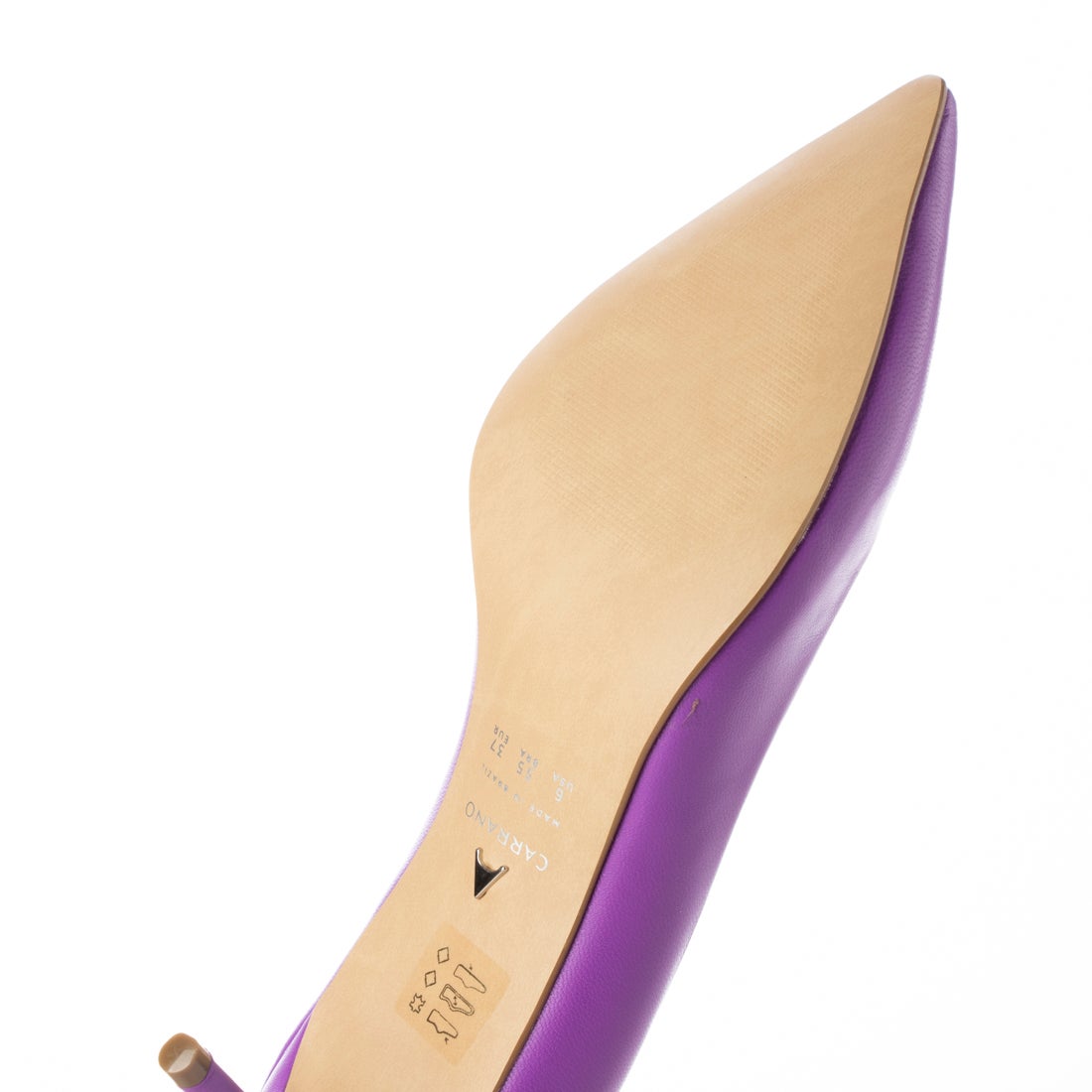 カラーノ CARRANO ポインテッドトゥプレーンパンプス （パープル