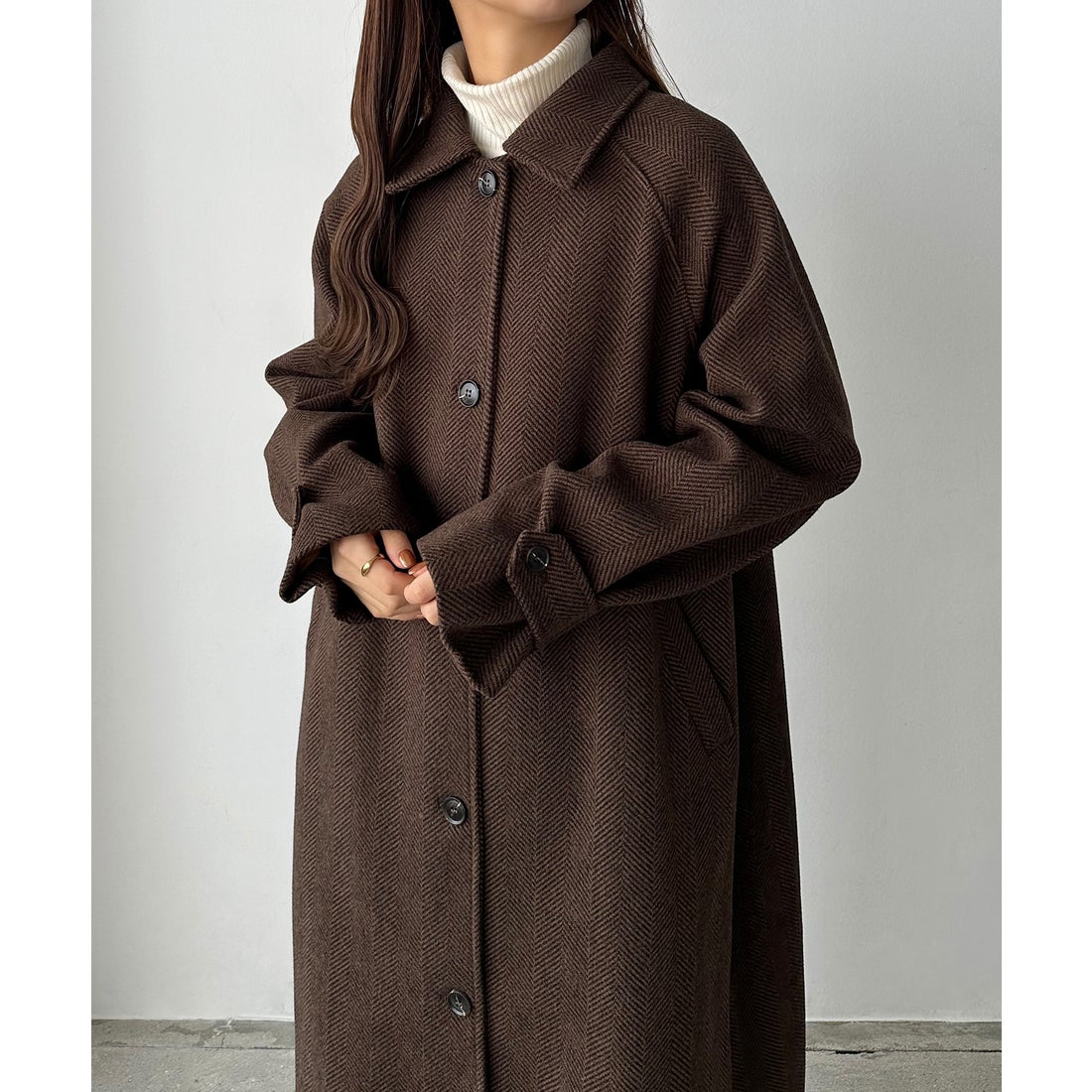 カラウティア callautia callautia ヘリンボーンステンカラーロング