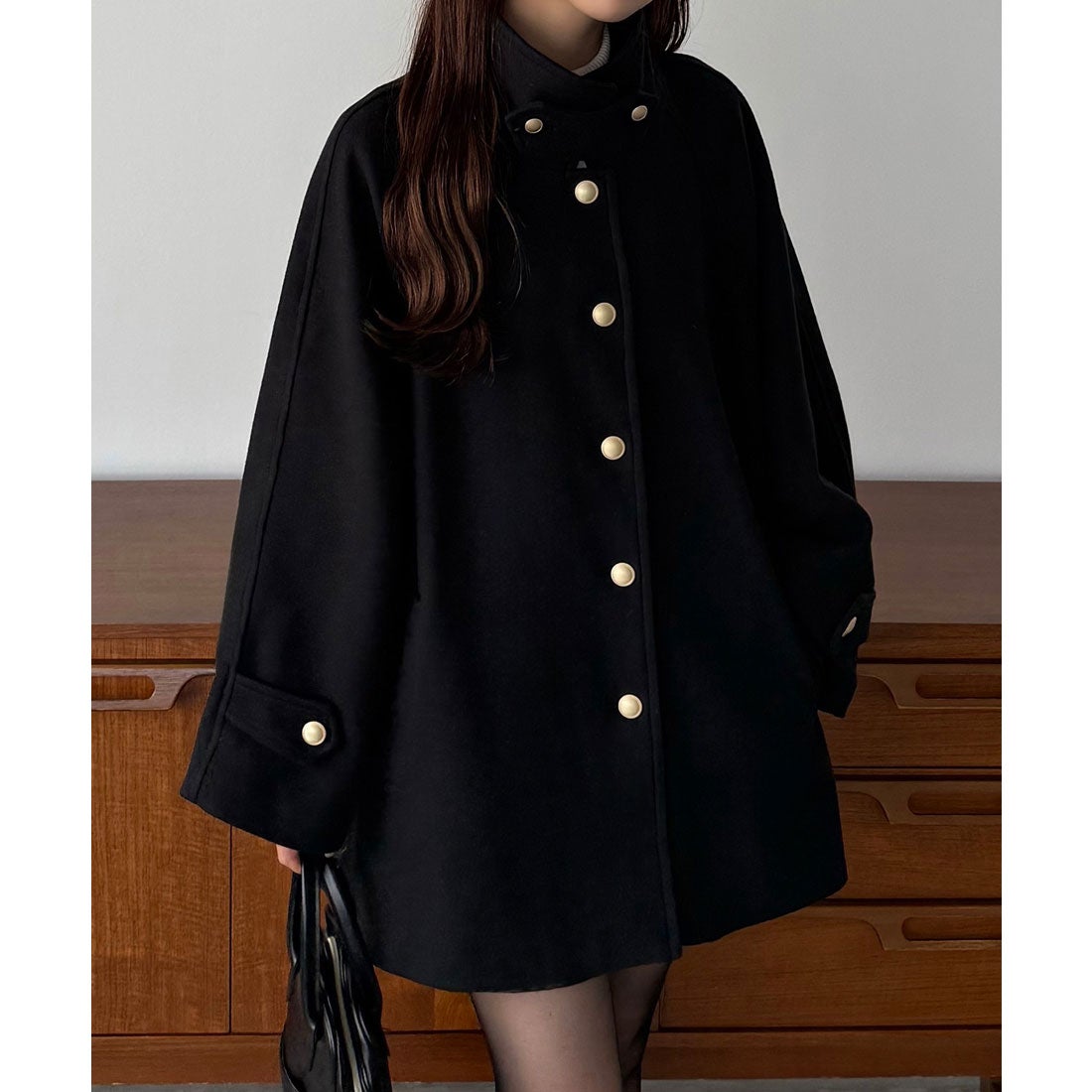 カラウティア callautia callautia ゴールドボタンミドルコート