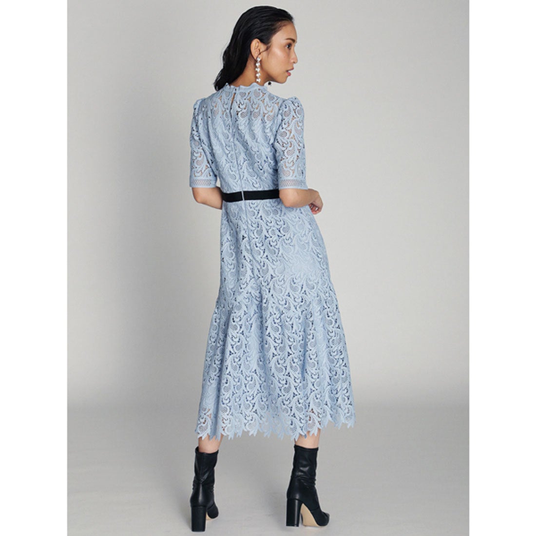 セルフォード CELFORD リーフレースワンピース （サックス） -靴