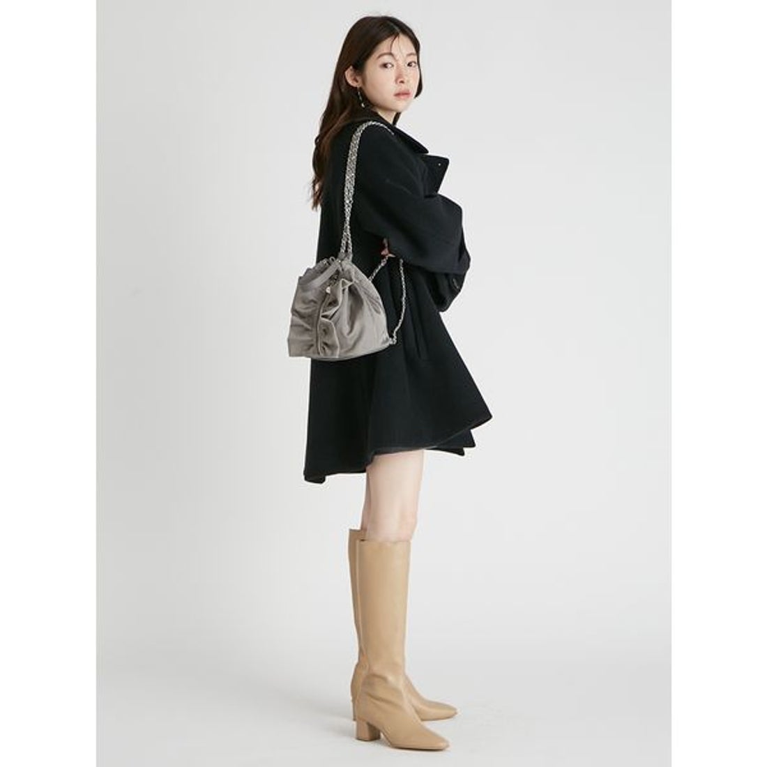 セルフォード CELFORD チェーンショルダーフリルサック （GRY