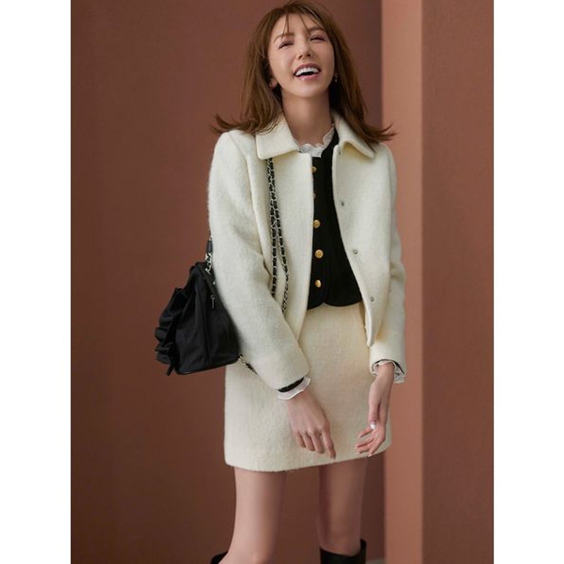 セルフォード CELFORD チェーンショルダーフリルサック （GRY