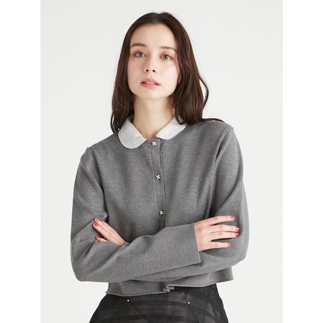 セルフォード CELFORD デタッチャブル総針カーディガン （CGRY