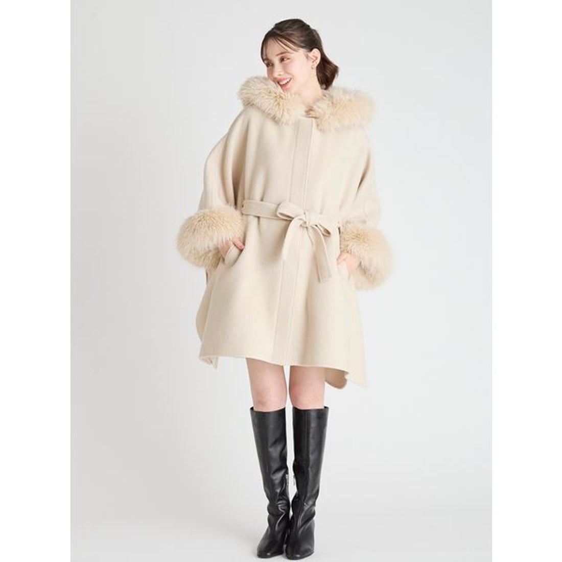 セルフォード CELFORD ファーポンチョコート （IVR） - ファッション