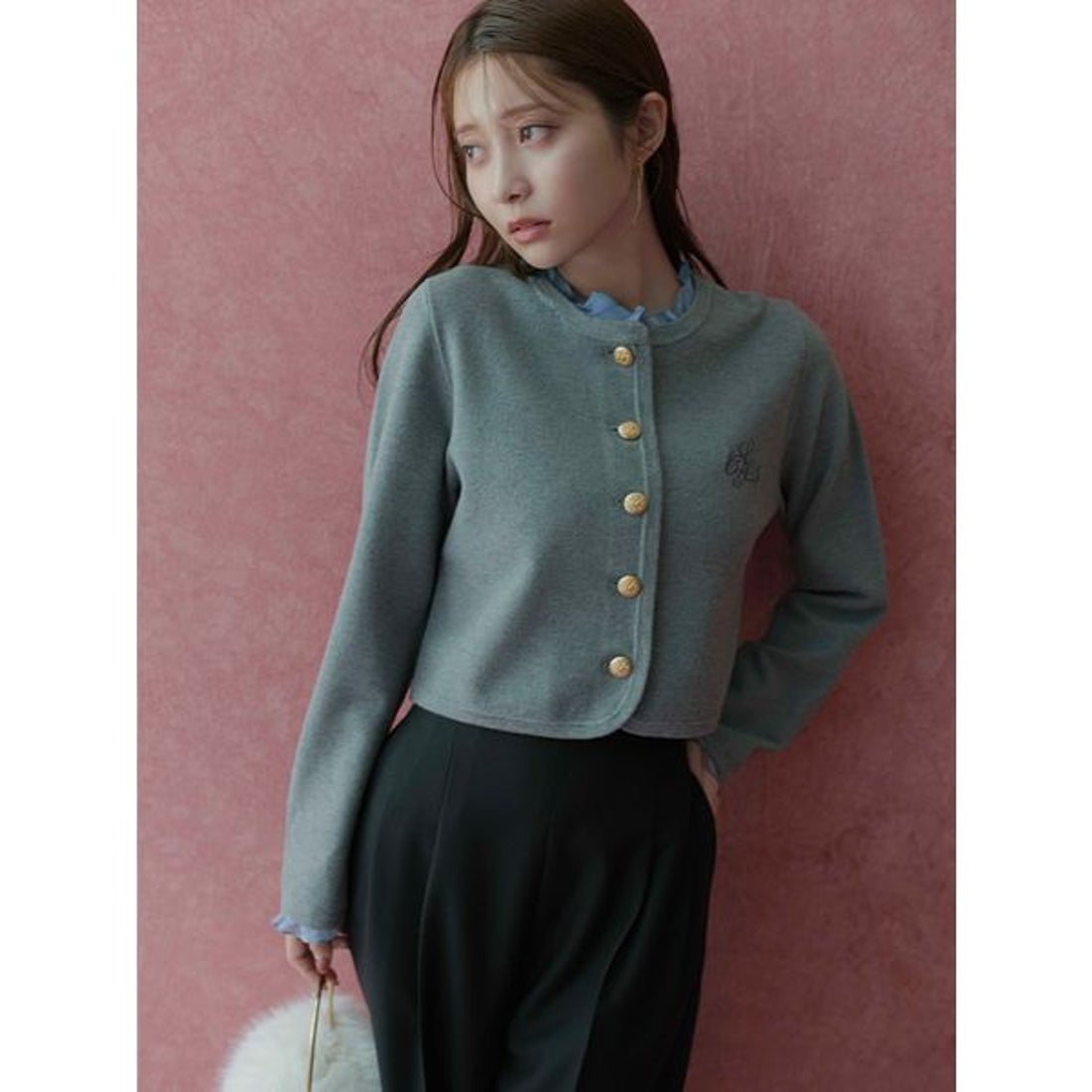 セルフォード CELFORD フリルデタッチャブルカーディガン （YEL