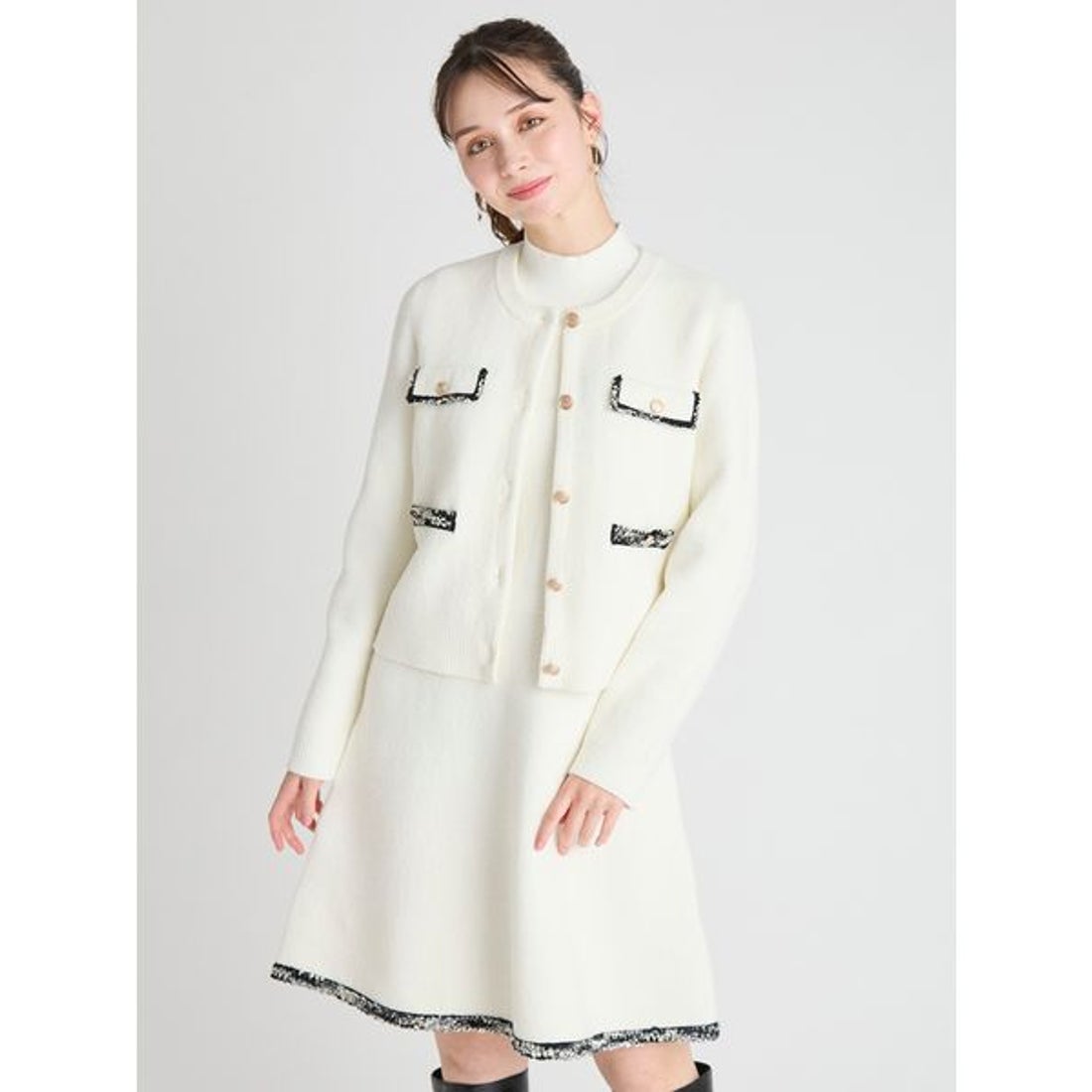 セルフォード CELFORD トリムミニニットワンピースセット （SAX