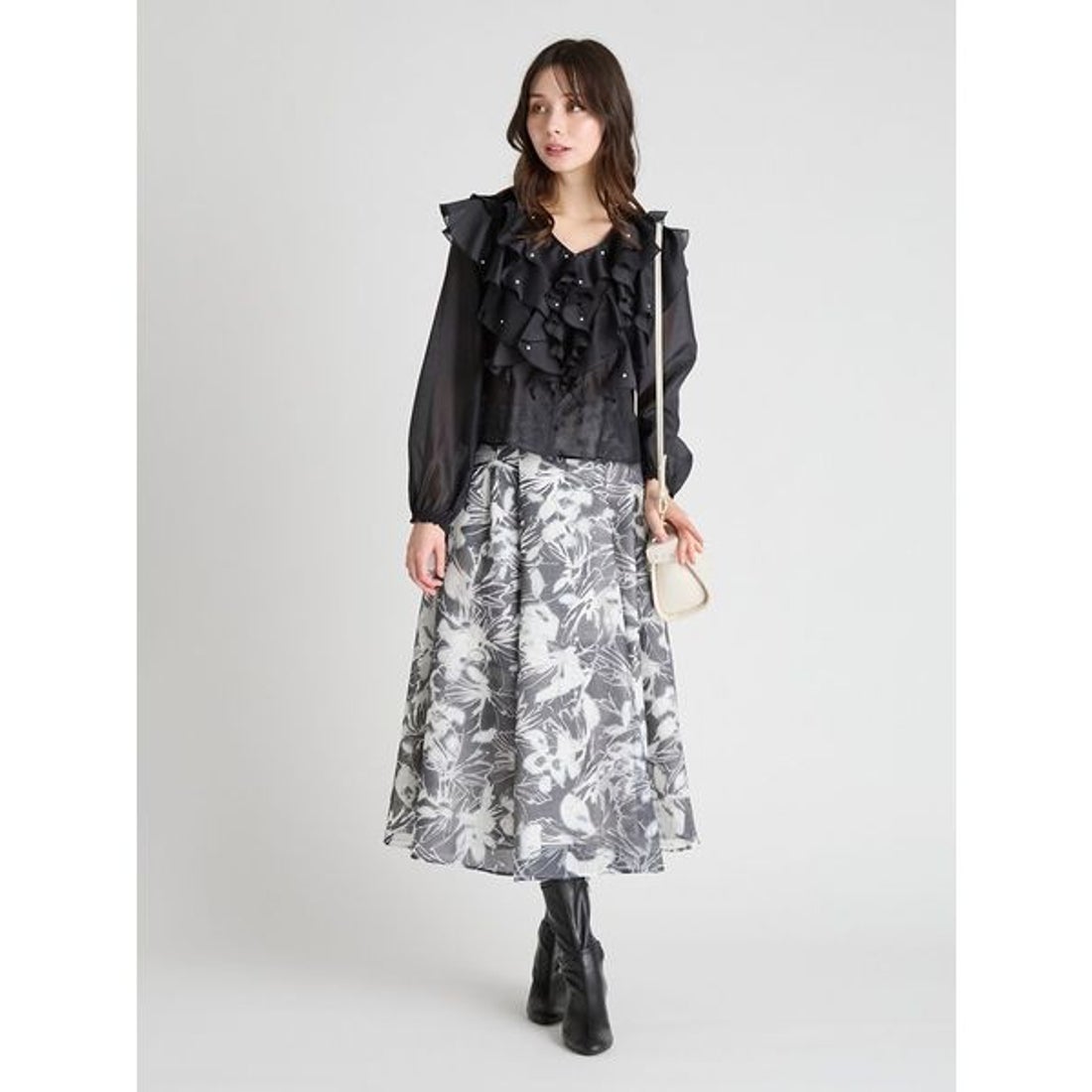 セルフォード CELFORD 【HANAE MORI×CELFORDコラボ】 パール付きフリル