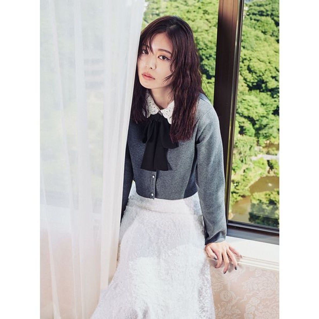 セルフォード CELFORD デタッチャブルレースカラーカーディガン （MOC