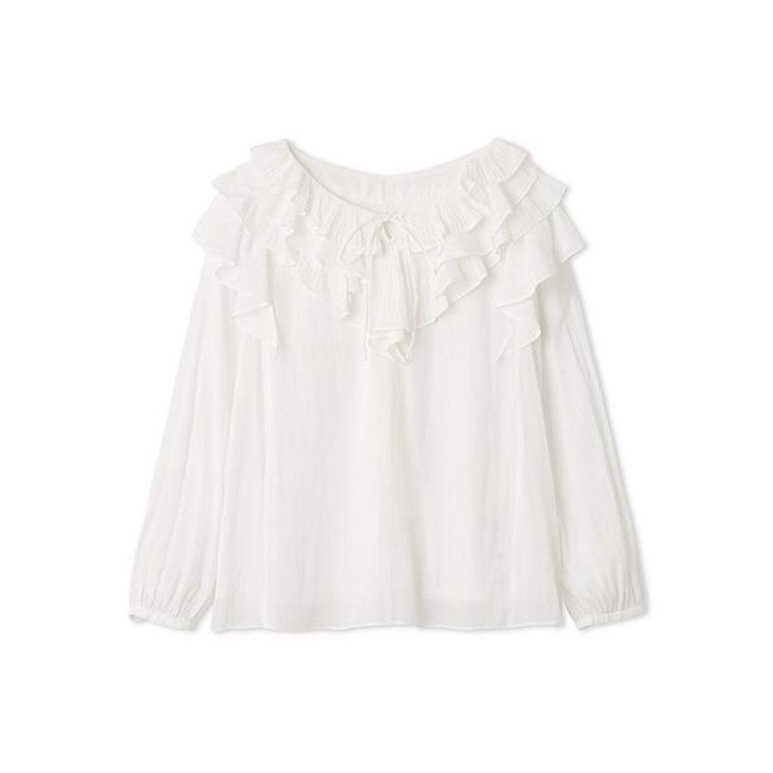 セルフォード CELFORD ラッフルプリーツ割線ブラウス （OWHT