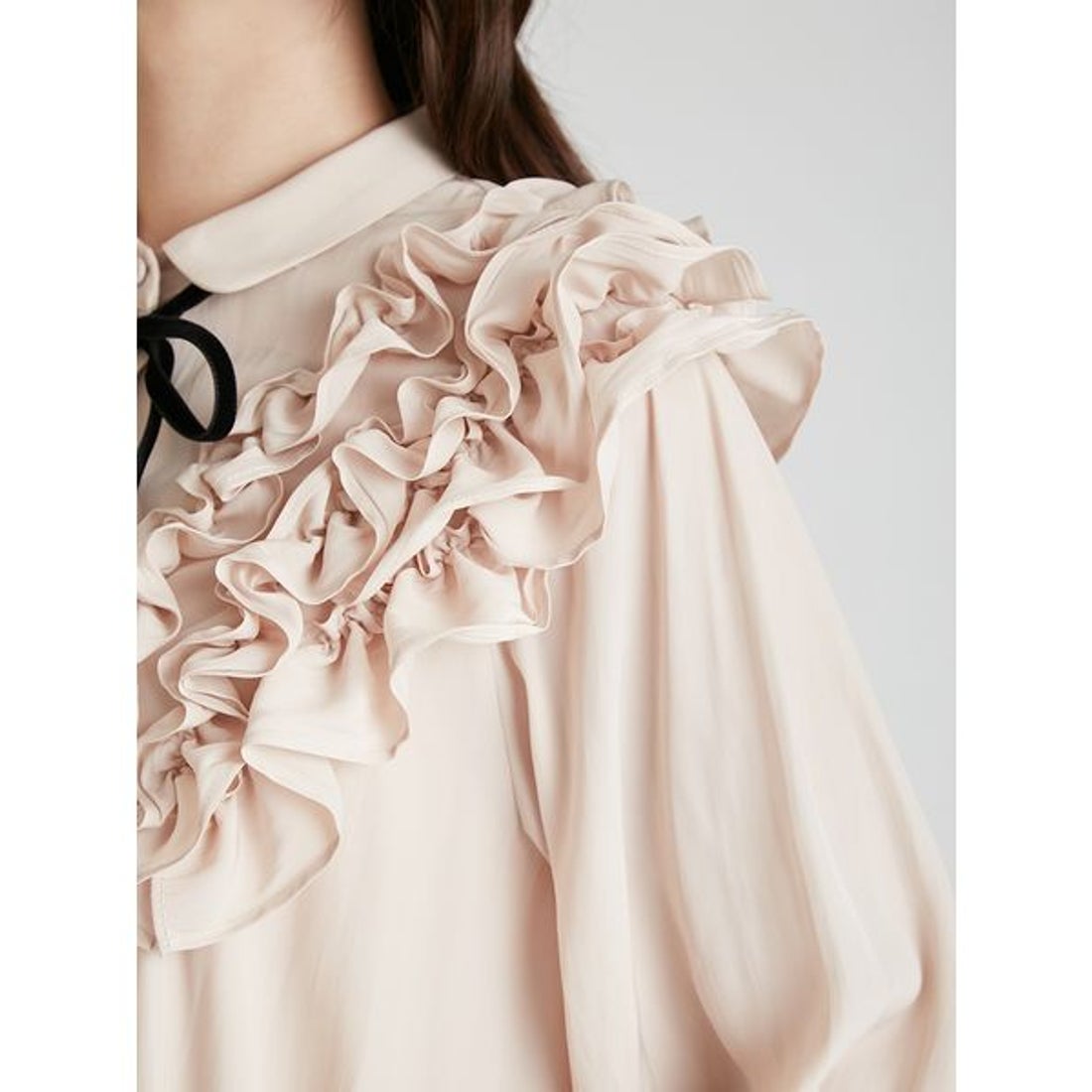 セルフォード CELFORD フリルヨークシャツカラーブラウス （NVY