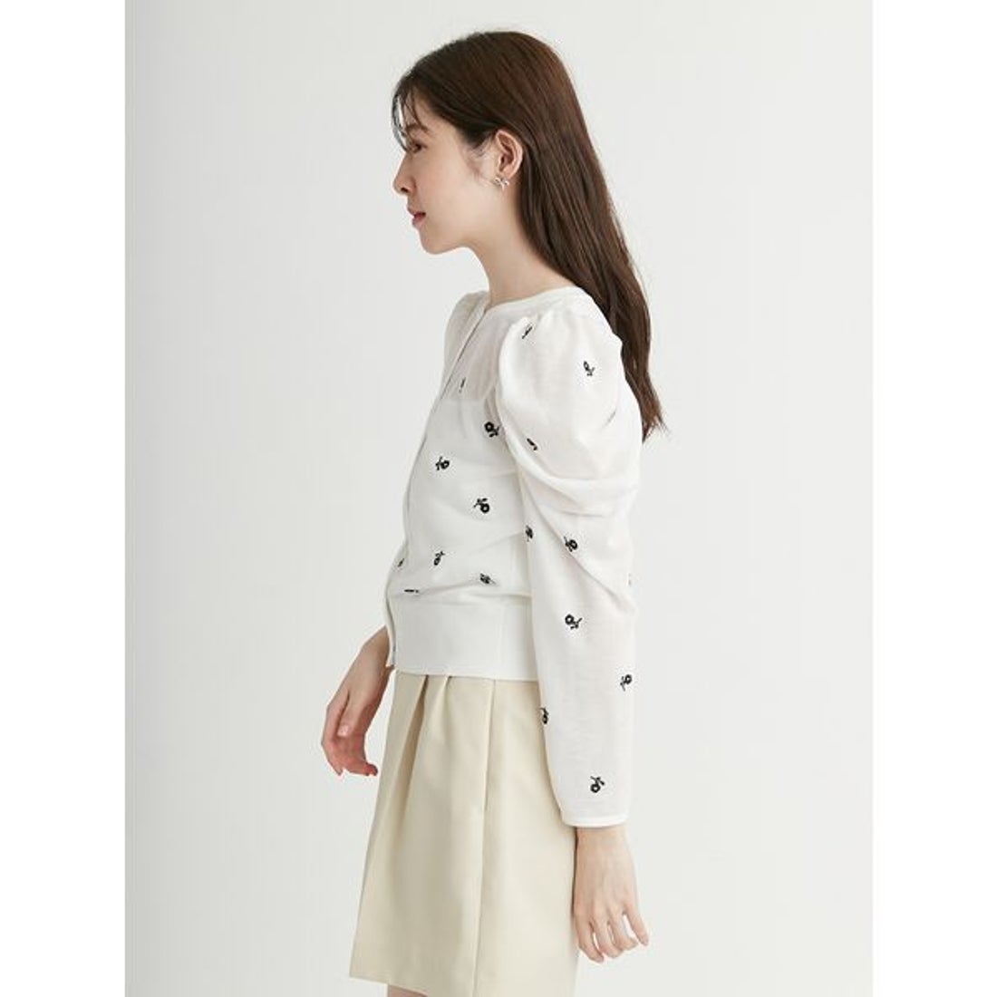 セルフォード CELFORD フラワーエンブロイダリーカーディガン （BLK