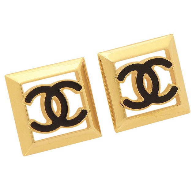 シャネル CHANEL ピアス ココマーク CCマーク ゴールド ブラック