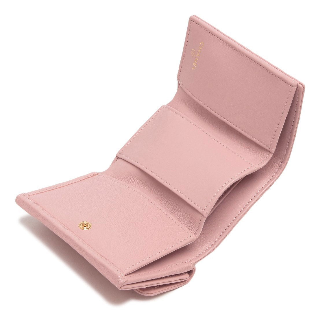 シャネル CHANEL 三つ折り財布 マトラッセ キルティング ミニ財布 CC