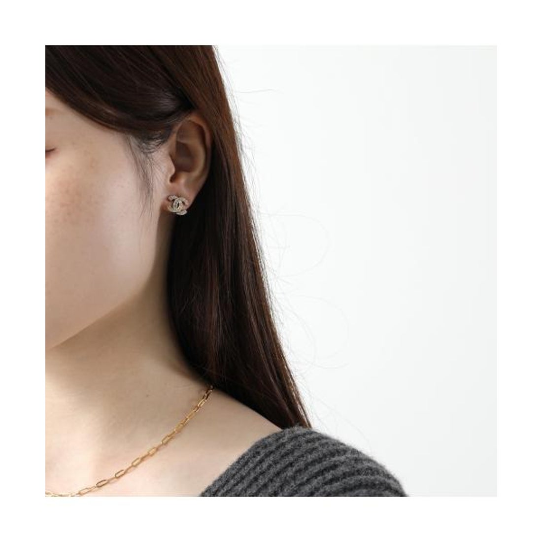 シャネル CHANEL CHANEL ピアス ABE100 Y02003 ラインストーン ココ