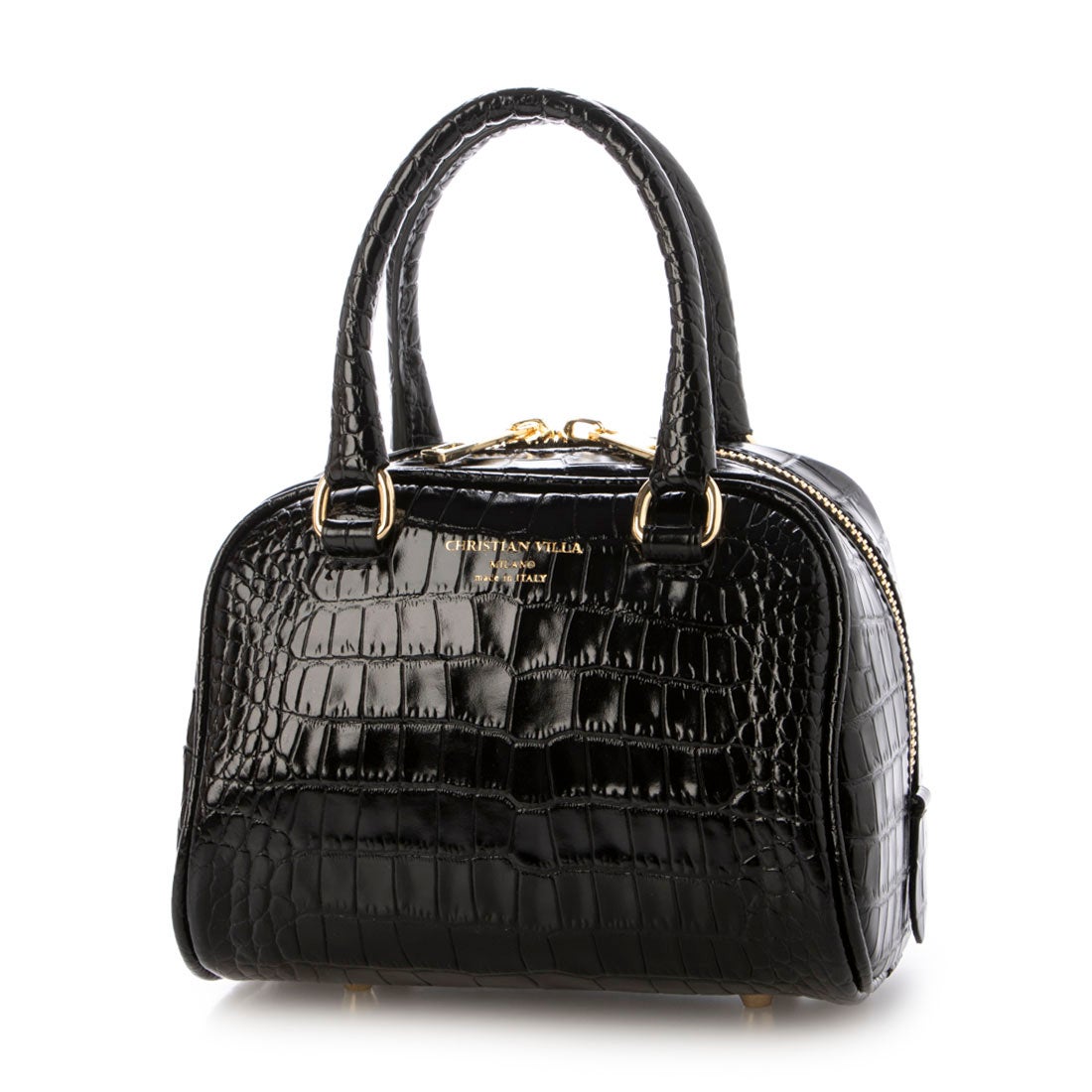 クリスチャンヴィラ CHRISTIAN VILLA クロコ型押しミニハンドバッグ