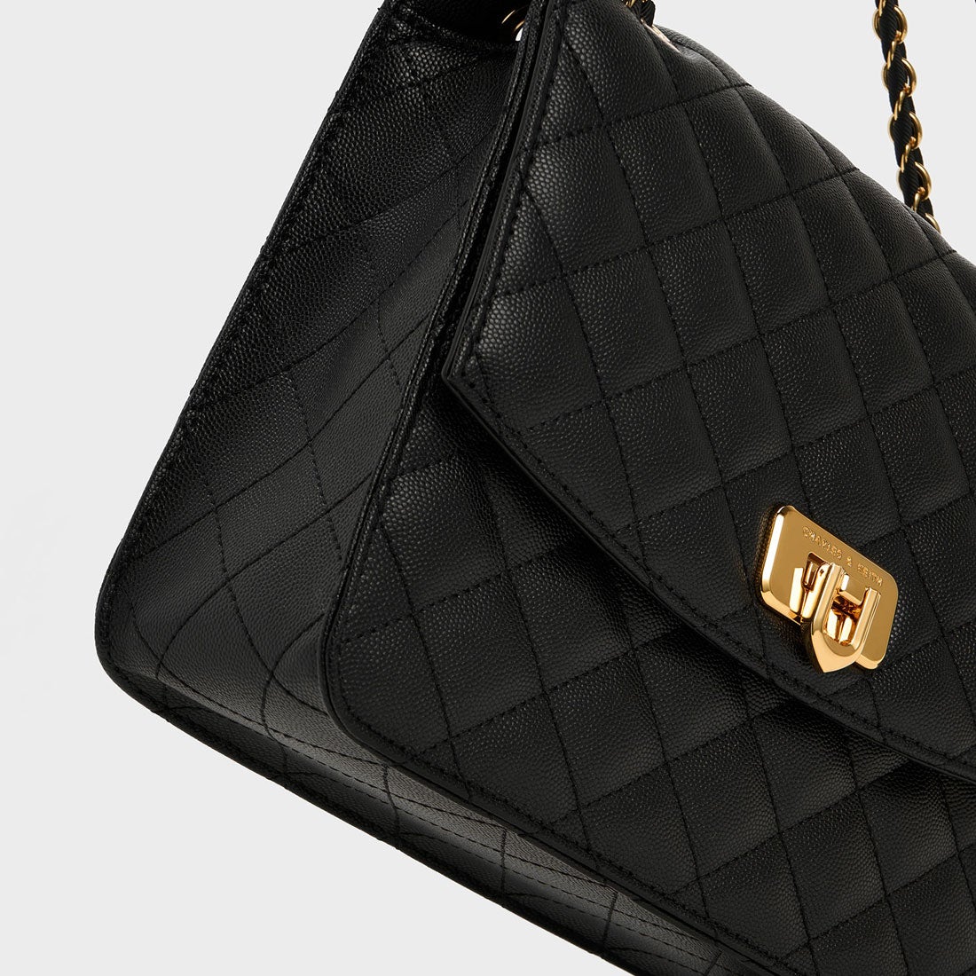 CHARLES & KEITH Cressida クレシダ キルトチェーンストラップバッグ