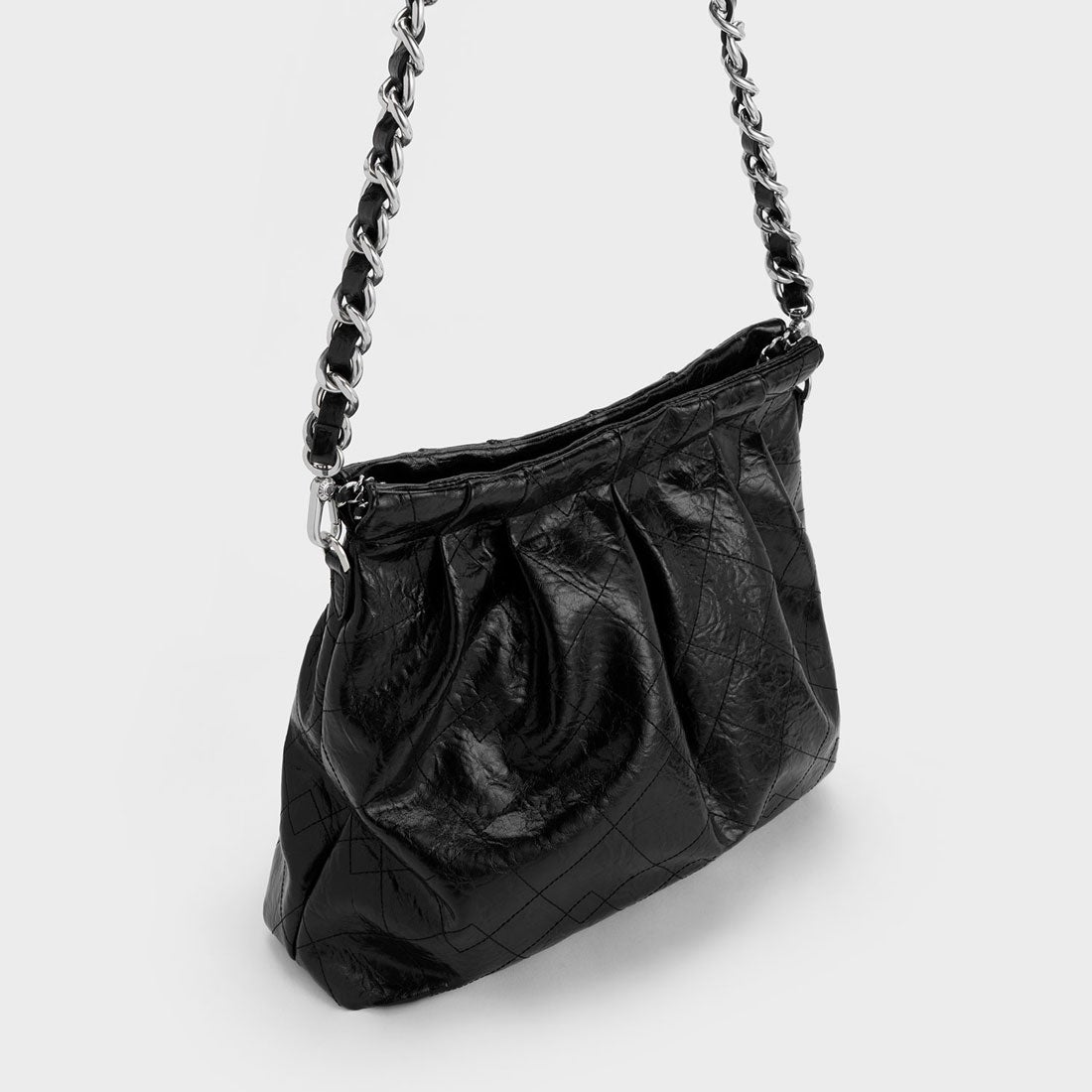 CHARLES & KEITH Duo ドゥオ ブレードチェーンハンドルホーボーバッグ