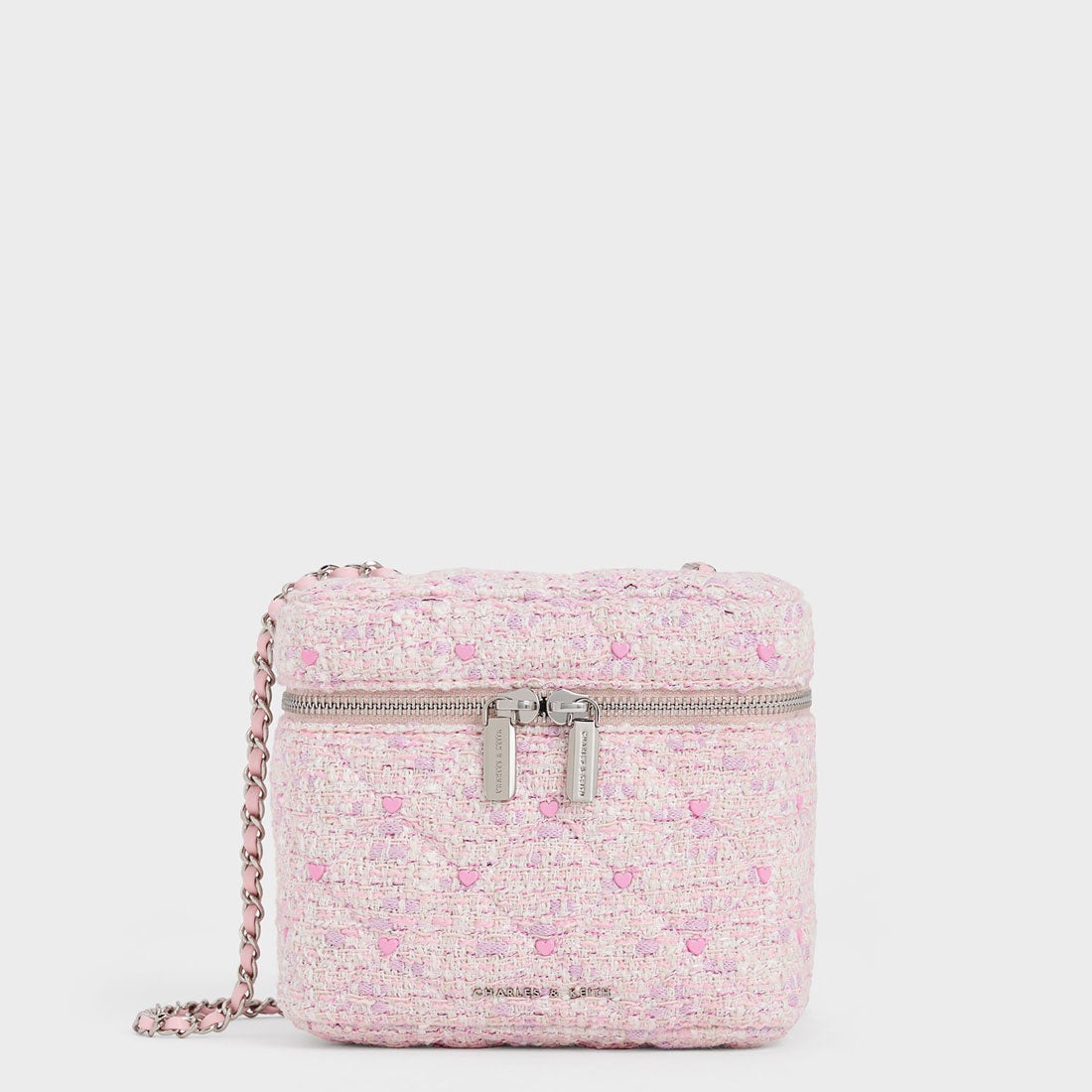 CHARLES & KEITH Nezu ネズ キルトハートプリントバッグ （Pink