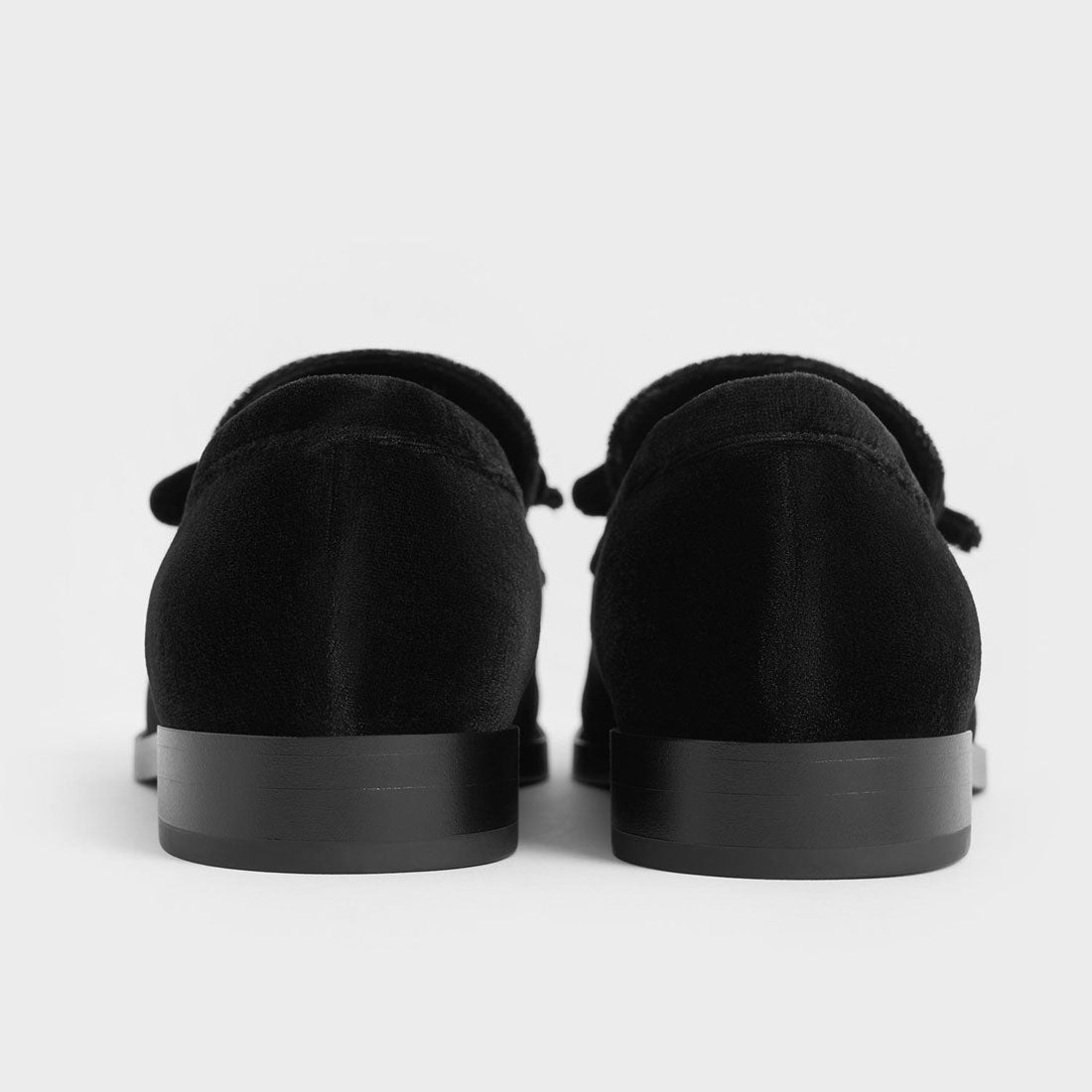 CHARLES & KEITH ベルベットボウ ローファー（BlackTextured