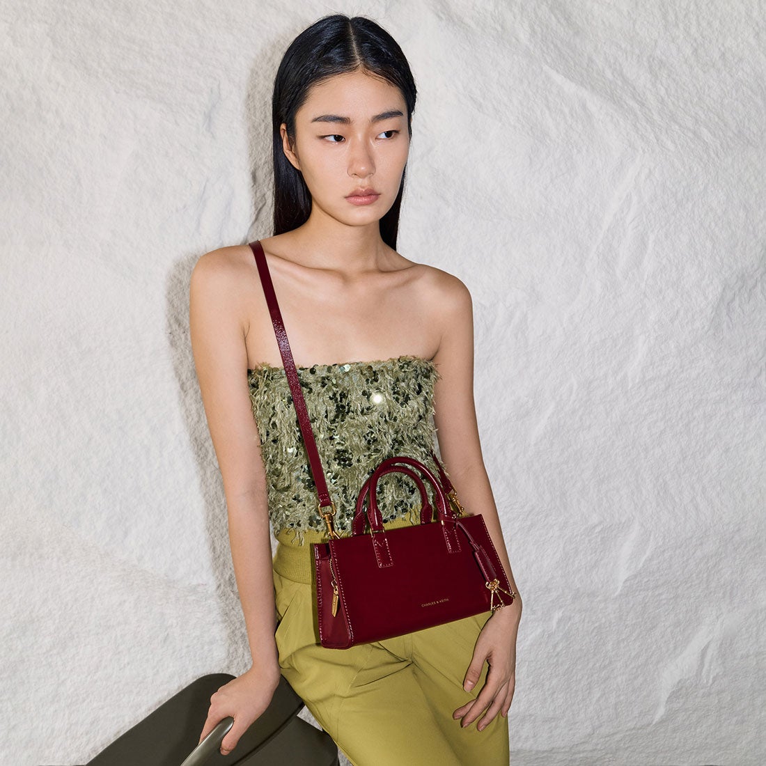 CHARLES & KEITH Kerry ミニケリー トートバッグ（MulberryPlum） -靴