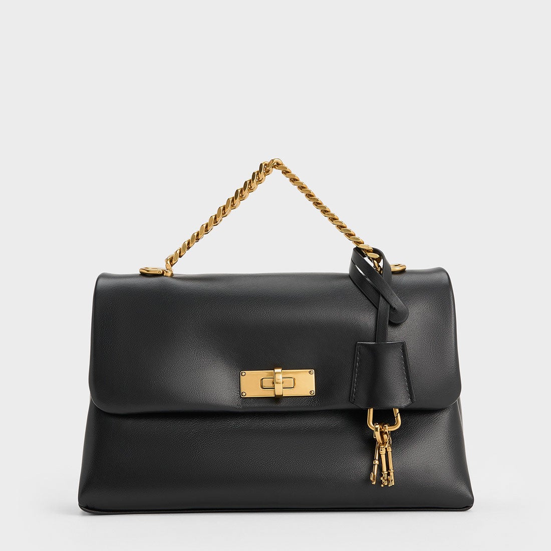 CHARLES & KEITH Kerry ケリー チェーンハンドルバッグ（Black