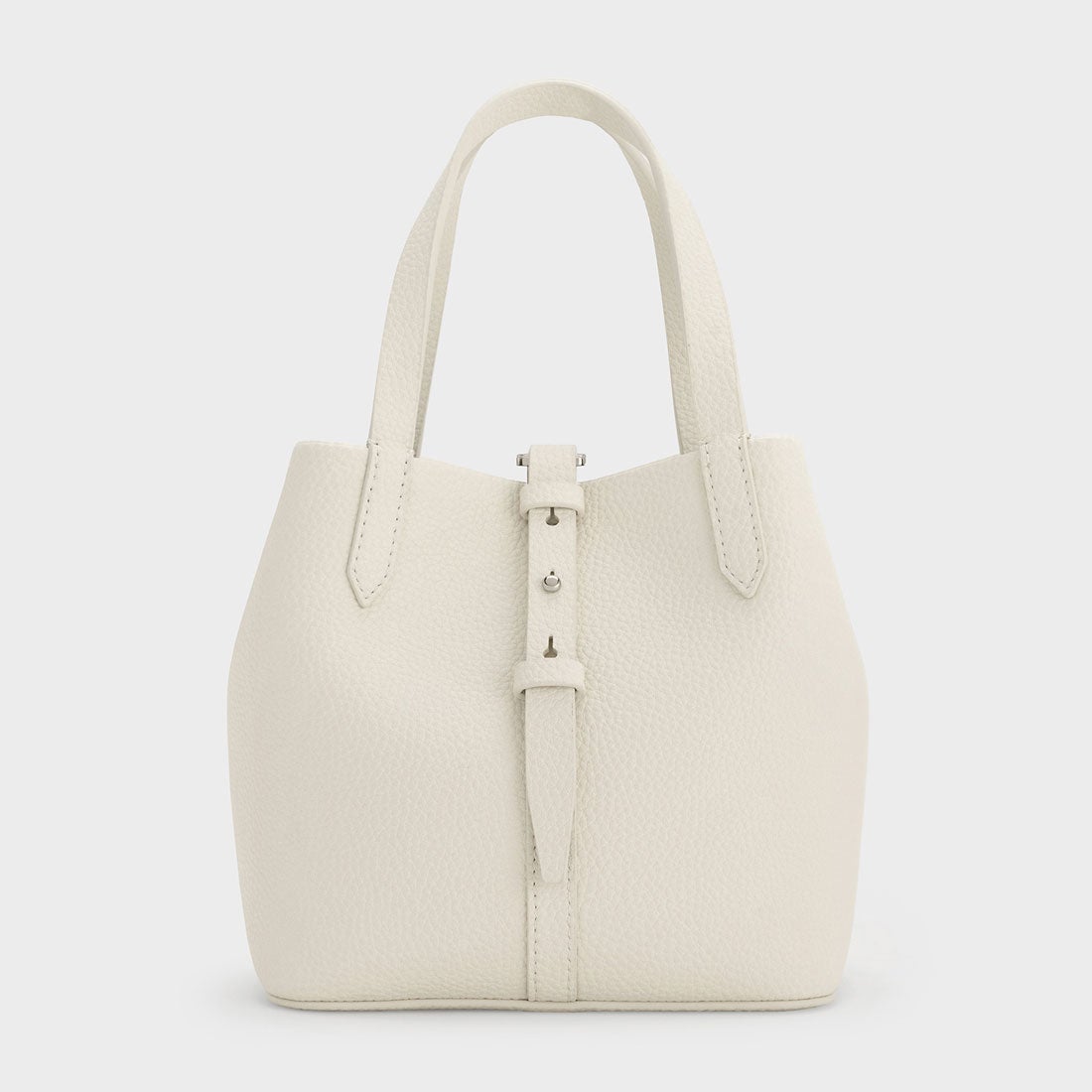 CHARLES & KEITH Beryl ベリル リサイクルレザーバケツバッグ （Cream