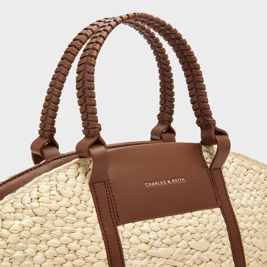 CHARLES & KEITH Shalia シャリア ラフィアウーブンバケツバッグ