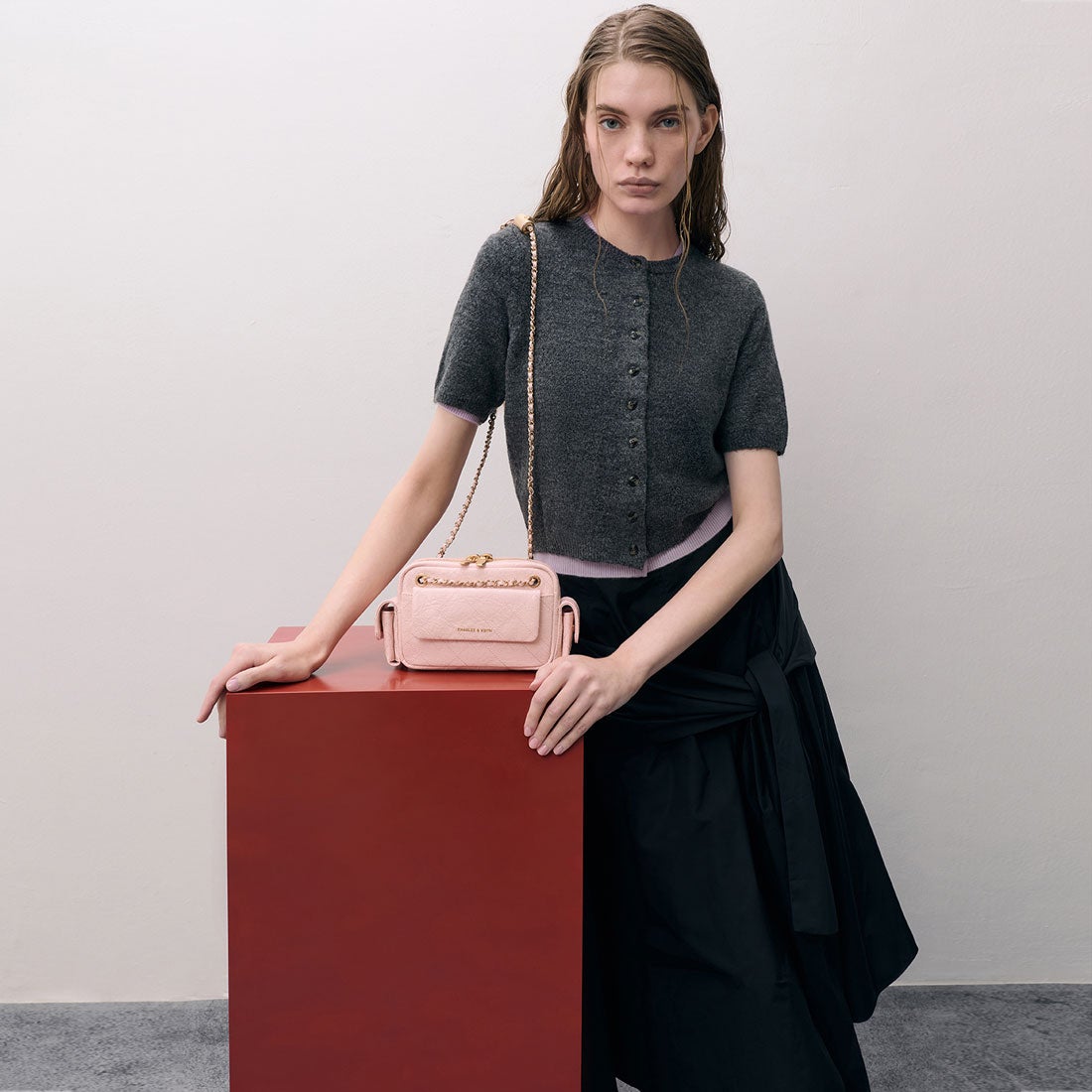 チャールズ アンド キース CHARLES & KEITH Duo ドゥオ キルトクロス