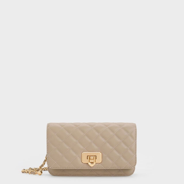 CHARLES & KEITH Cressida クレシダ キルトチェーンストラップバッグ