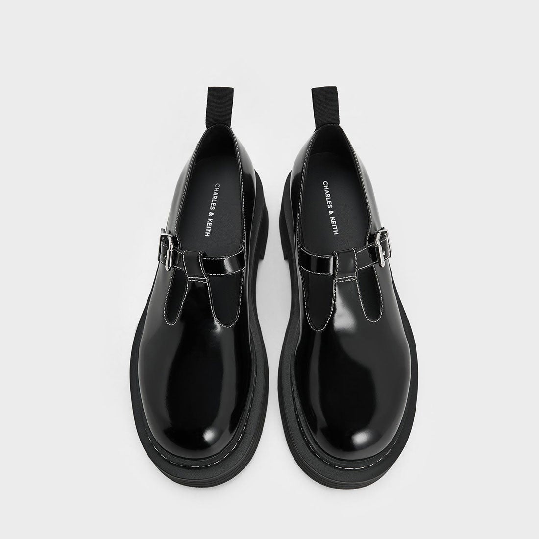 CHARLES & KEITH Tバー プラットフォームメリージェーン（BlackBox